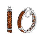 Hessonit Granat Ohrringe Reines Messing ca. 21,00 ct.