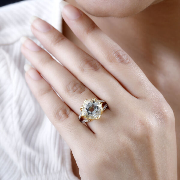Prasiolith und Zirkon Ring - 8,06 ct. image number 3