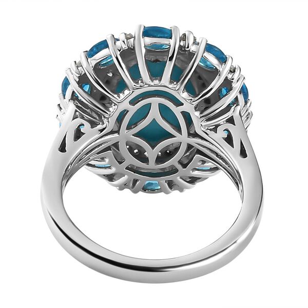Natürlicher Sleeping Beauty Türkis, Neon Apatit und Zirkon-Ring - 6,71 ct. image number 5