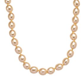 Goldene Farbe Muschelkernperle Halskette ca. 50 cm Reiner Edelstahl Standard