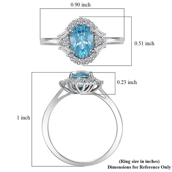 LUXURIANT AAA blauer Zirkon und Labor Diamant Ring in 417 Wei&szlig;gold - 2,50 ct. image number 5