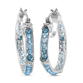 Himmelblaue Topas Creolen - 13,51 ct.