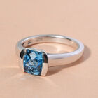 Schweizer Blautopas Ring 925 Silber rhodiniert  ca. 1,72 ct image number 1