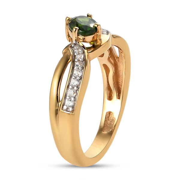 Natürlicher Chromdiopsid und Zirkon-Ring - 0,70 ct. image number 5
