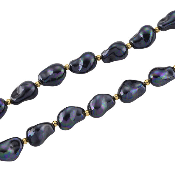 Pfauenfarbene Muschelkernperle 50cm Halskette image number 4