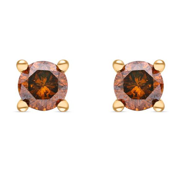 SGL zertifizierte I1-I2 rote Diamant-Ohrringe - 0,50 ct. image number 0