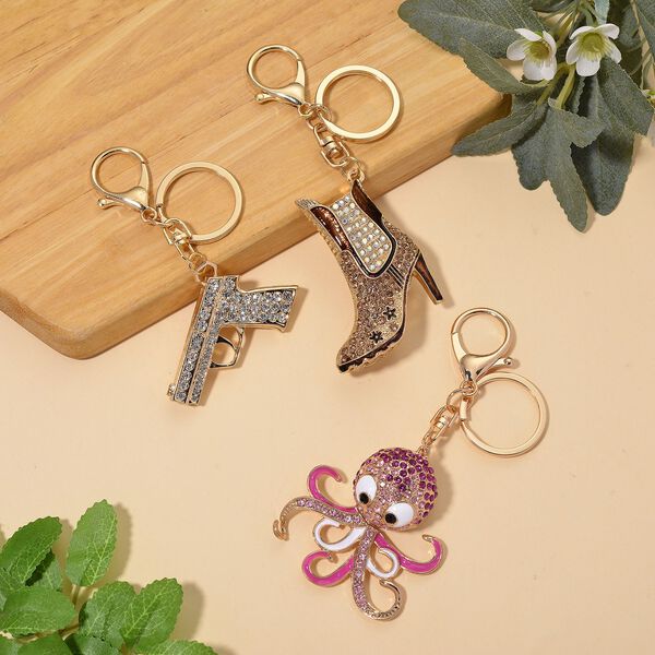 Wei&szlig;er Kristall Schmuckset Legierung emailliert, Legierung Std Gelb image number 2