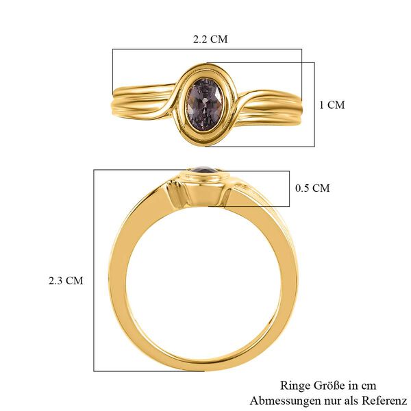 AA Nat&uuml;rlicher Tansanischer Lavendel-Spinell Ring, 925 Silber vergoldet, (Gr&ouml;&szlig;e 18.00) ca. 0.62 ct image number 7