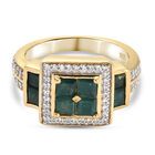 Grandidierit und Zirkon-Ring, 925 Silber Gelbgold Vermeil  ca. 1,58 ct image number 0