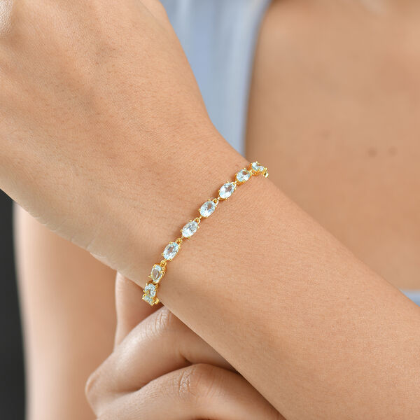 EVER TRUE Himmelblauer Topas Armband ca. 19 cm Nickelfreies Messing ca. 11.45 ct image number 2