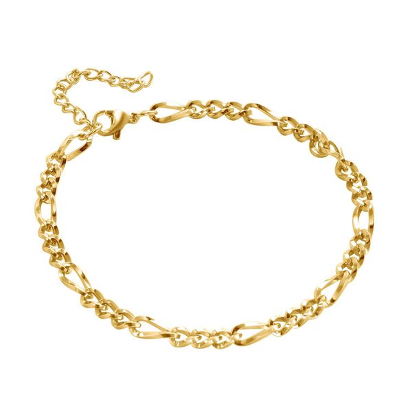 Figaro-Armband, ca. 19 cm, Edelstahl, Goldfarben image number 3