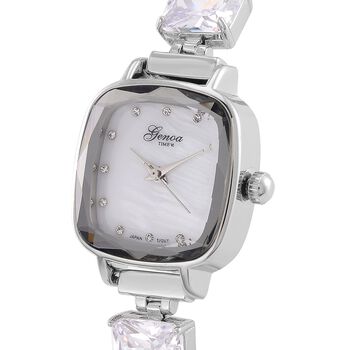 Wei&szlig;er Zirkonia, Kristall Uhren Reiner Edelstahl Standard