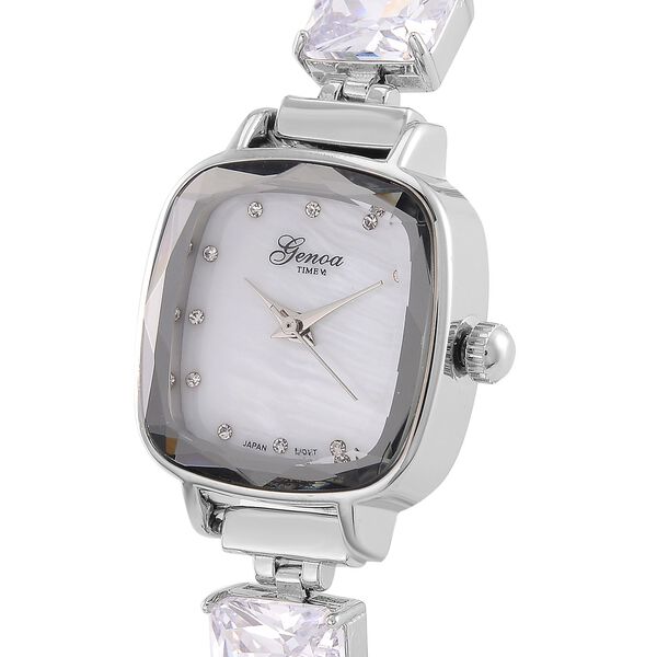 Wei&szlig;er Zirkonia, Kristall Uhren Reiner Edelstahl Standard image number 3