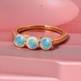 D'Joy AA natürlicher, äthiopischer Welo Opal Ring, 925 Silber vergoldet - 1,19 ct.