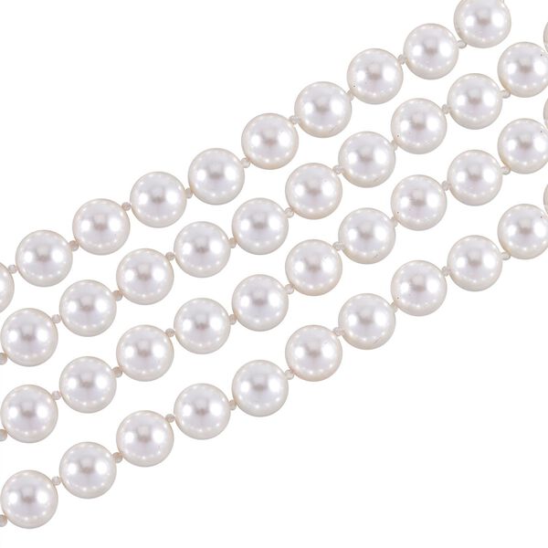 Weiße Muschelkernperlen-Halskette image number 4