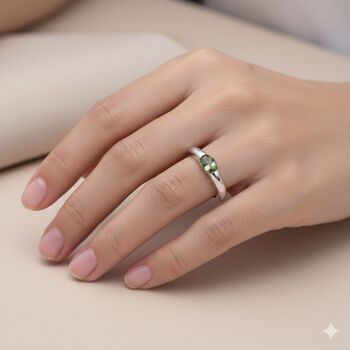 D'Joy AAA Tsavorite Granat Ring, 925 Silber rhodiniert - 0,24 ct.