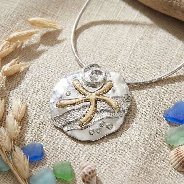 Wei&szlig;er Kristall Halskette ca. 48 cm Bicolor image number 1