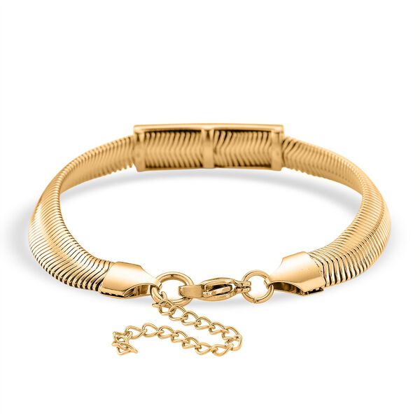 Gr&uuml;nes 19+5 cm Kristallarmband in Goldton image number 2