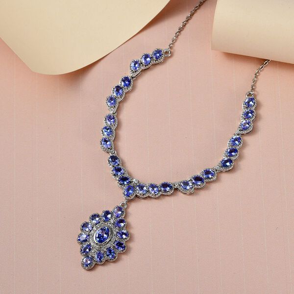 Tansanit und Zirkon 45cm Halskette - 7,68 ct. image number 3