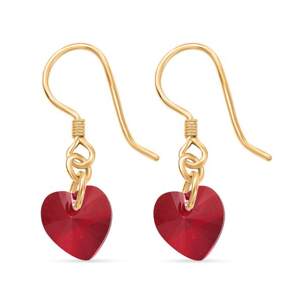 J Francis gefertigt mit SWAROVSKI- Siam Farbe Swarovski Kristall Herz Ohrringe image number 5