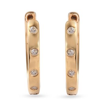 Diamant-Creolen, 925 Silber Gelbgold Vermeil ca. 0.15 ct