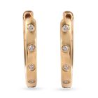 Diamant-Creolen, 925 Silber Gelbgold Vermeil ca. 0.15 ct