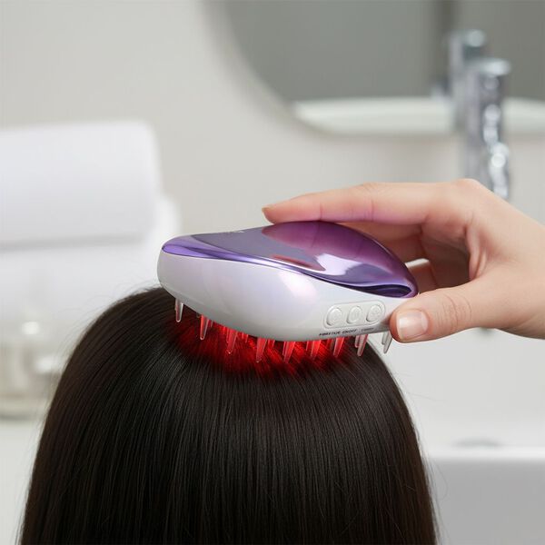 "Product name: Beautech red & blue light therapy hair comb  Model No: DR-229 material:  ABS+TPU+stainless steel  product size: 11*7*4.5cm product weight:  126g 1). Modes: a).LLLT laser light(655nm)+Red Light(630nm) therapy. Feature. b). Blue light(460nm) image number 3