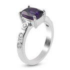 Marokkanischer Amethyst und Zirkon Ring 925 Silber Platin-Überzug image number 5