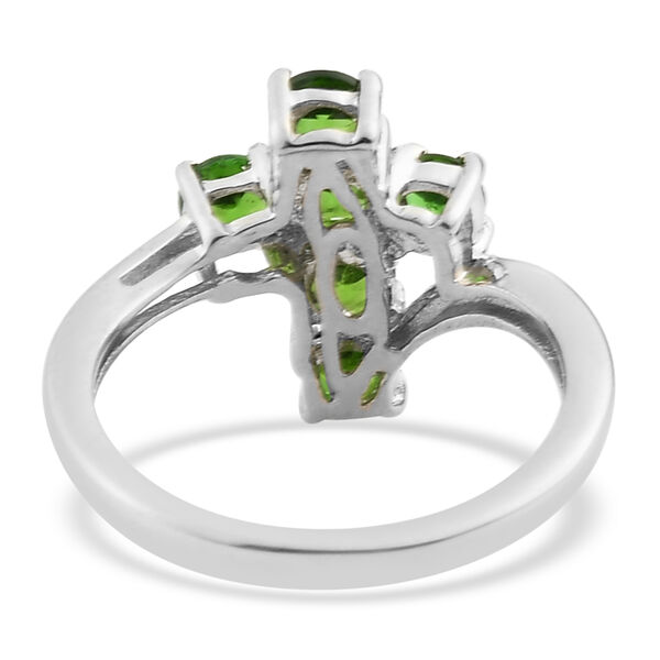 Nat&uuml;rlicher Chromdiopsid Ring 925 Silber platiniert  ca. 1,15 ct image number 6