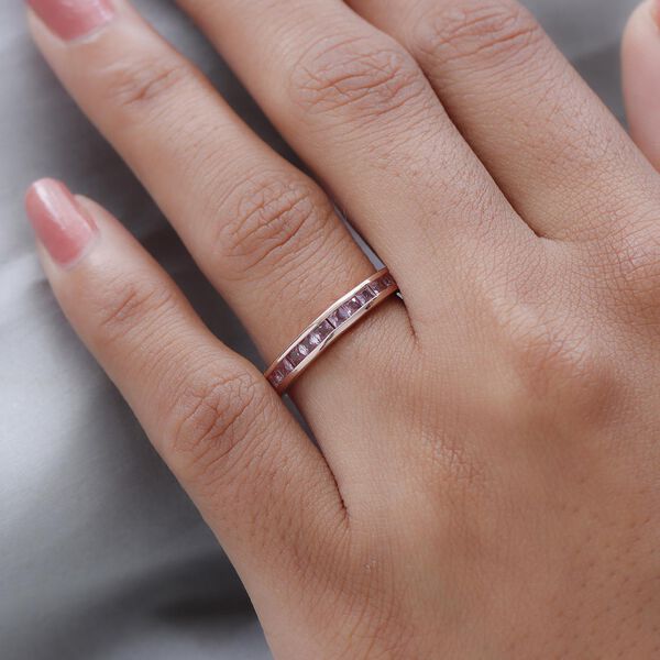 Rosa Saphir-Ring, 925 Silber rosévergoldet, ca. 0,78 ct image number 3