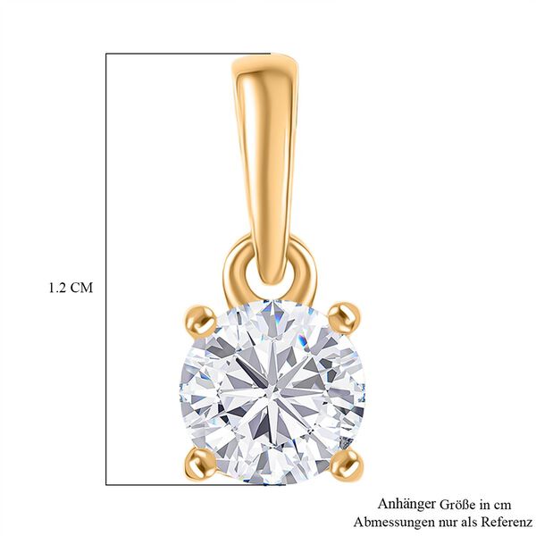Moissanit Anh&auml;nger, 925 Silber 750 vergoldet - 0,46 ct. image number 5