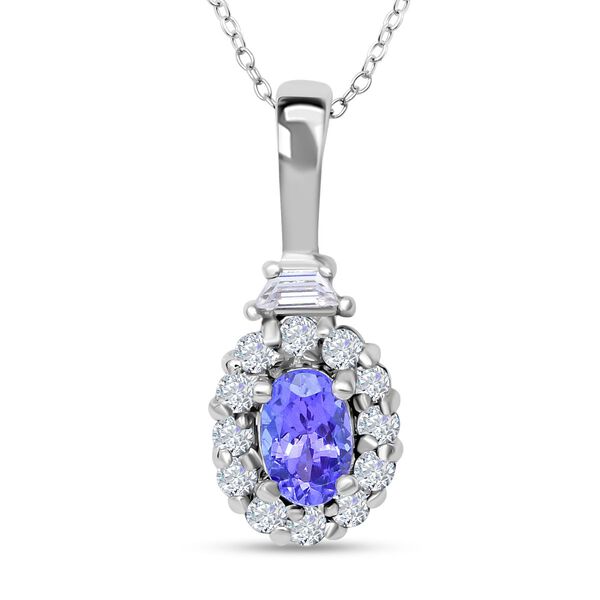 Crown of Light AAA Tansanit und Zirkon Anhänger mit Kette image number 0