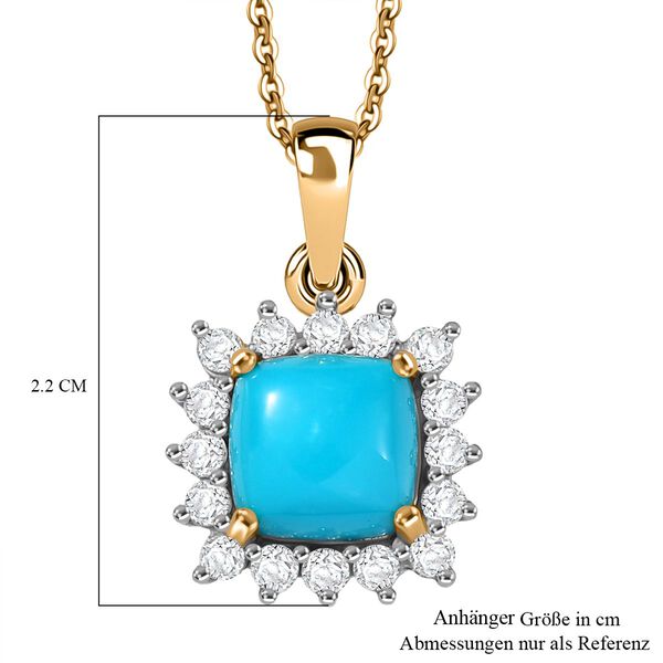 D'Joy AA Sleeping Beauty Türkis und Zirkon Anhänger mit 50cm Kette - 3,52 ct. image number 6