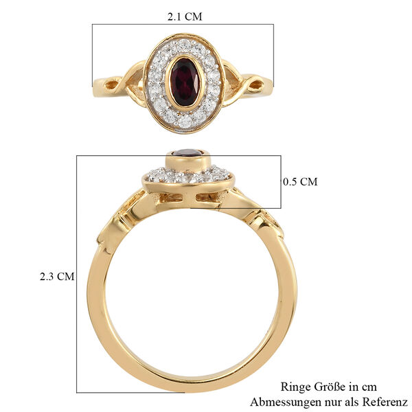 Anthill Granat und Zirkon-Ring, 925 Silber vergoldet  ca. 0,57 ct image number 7