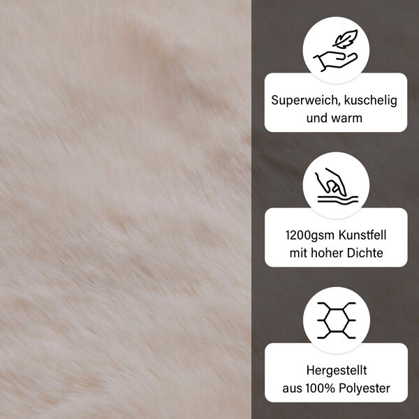 Superweicher Teppich, 1200 GSM, echtes Anti-Rutsch-Material, 60 x 90 cm, Elfenbein image number 4