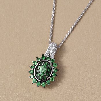 D'Joy AA Tsavorite Granat und Zirkon Ring und Anh&auml;nger mit 50cm Kette