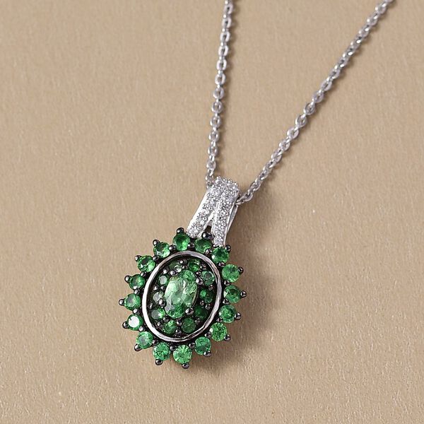 D'Joy AA Tsavorite Granat und Zirkon Ring und Anh&auml;nger mit 50cm Kette image number 3