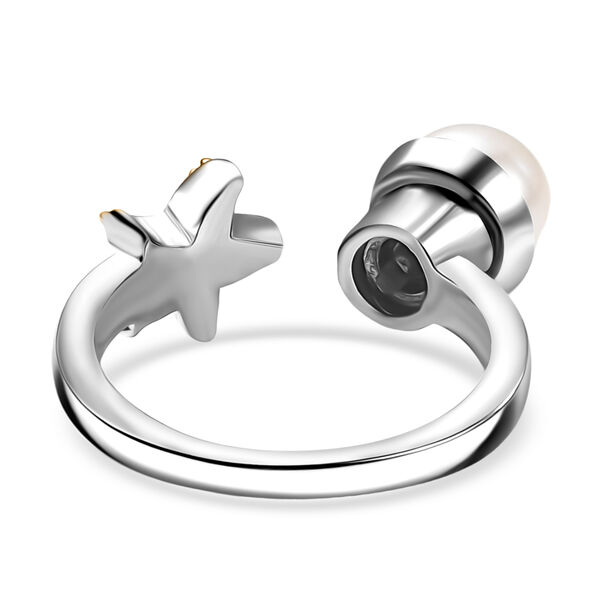 EVER TRUE Süßwasser Perle (7.5-8 mm) Ring Nickelfreies Messing Zweifarbige Beschichtung (Größe 18.00) image number 5