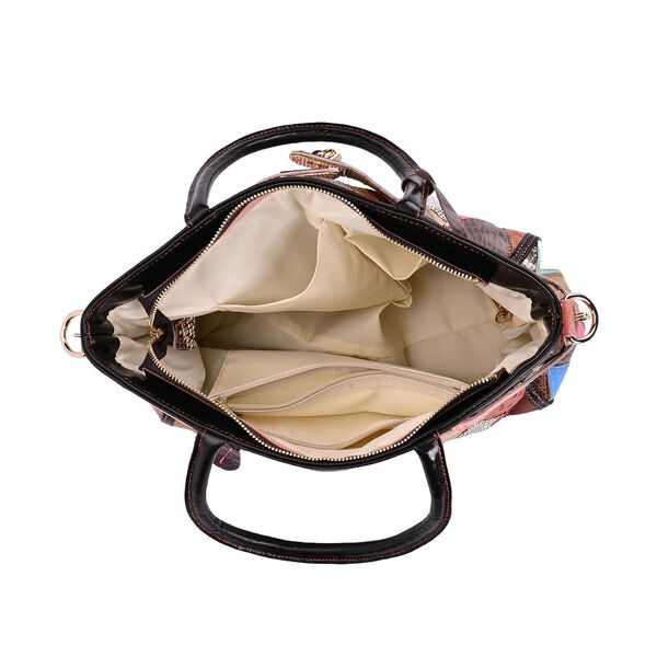 Chaos by Elsie - Echtleder Umhängetasche mit RFID-Schutz, Mattes Krokodil-Prägemuster, 34x14x25 cm image number 5