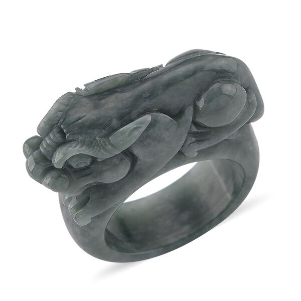 Natürlicher Olmek Jadeit Pixiu Ring - 90 ct. image number 0