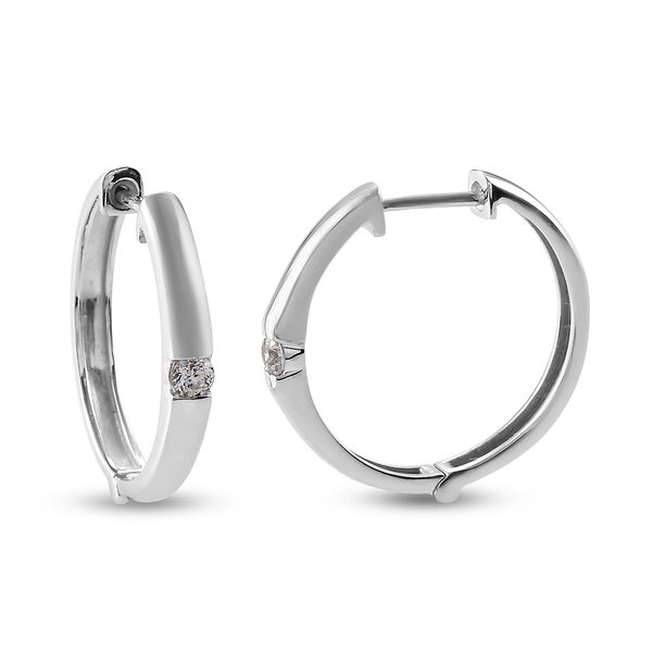 LUSTRO STELLA Hergestellt mit ZIRKONIA Creolen 925 Silber Platin-Überzug image number 5