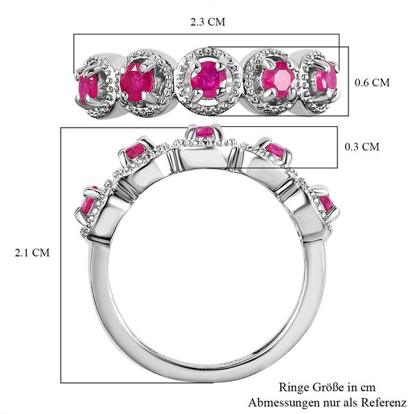 Afrikanischer Rubin (Fissure gefüllt) Ring, 925 Silber platiniert, (Größe 21.00) ca. 0.88 ct image number 7