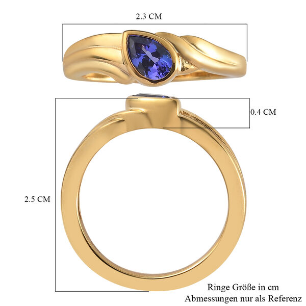 AAA Tansanit Ring 925 Silber vergoldet  ca. 0,45 ct image number 7