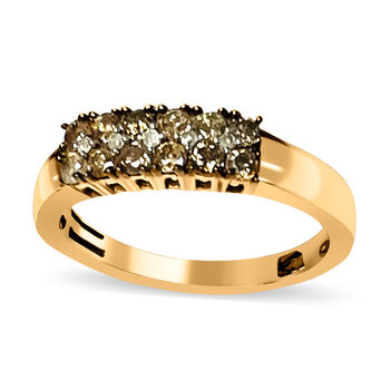 Nat&uuml;rlicher Champagner- und wei&szlig;er Diamant-Ring  - 0,50 ct.