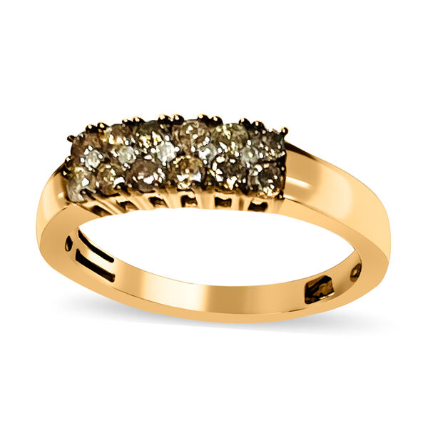 Natürlicher Champagner- und weißer Diamant-Ring  - 0,50 ct. image number 2