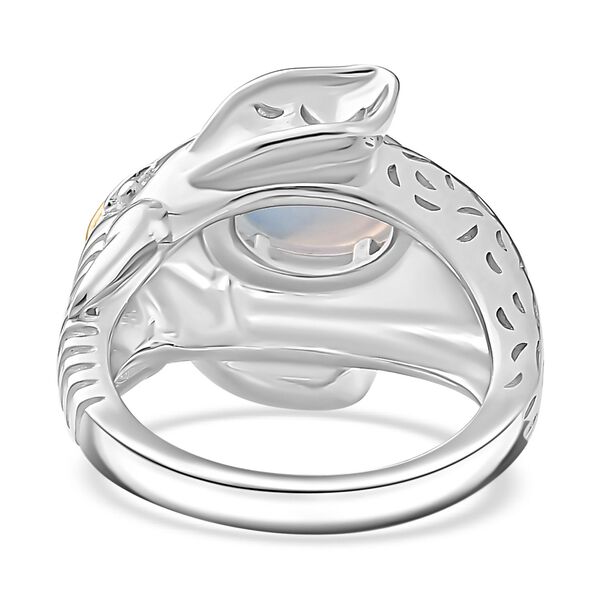 AA Natürlicher, äthiopischer Welo Opal Ring 925 Silber Rhodiniert und 750 Gelbgold Vermeil (Größe 17.00) ca. 1,19 ct image number 7