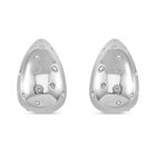 Weiße Zirkonia Tropfen Ohrringe, Reiner Edelstahl