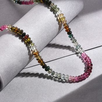 AAA Multi-Turmalin 45cm Halskette in 585 Gold - 75 ct.