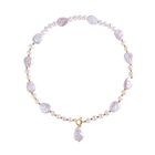 Keshi-Stil Perle, Weiße Süßwasser Perle Halskette, ca. 53.25 cm 925 Silber vergoldet