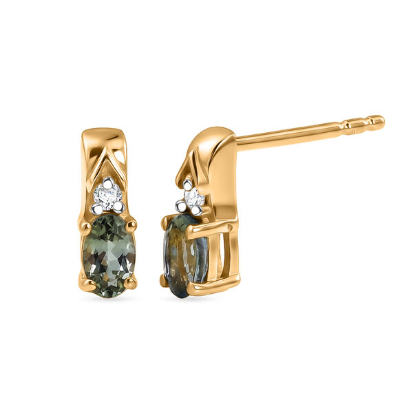 D'Joy gr&uuml;ne Tansanit und Zirkon Ohrringe - 0,53 ct.
